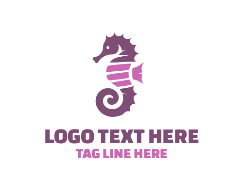 Modern Geometric Sea Horse Logo