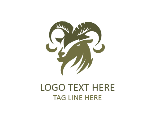 Modern Goat Head Logo Design