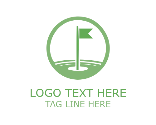 Modern Golf Flag Logo for Professional Sports Branding
