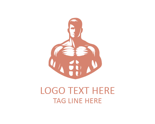 Modern Gym Muscular Man Logo