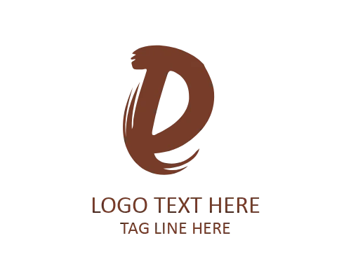 Modern Handwritten Brush Letter D Symbol Logo for Branding