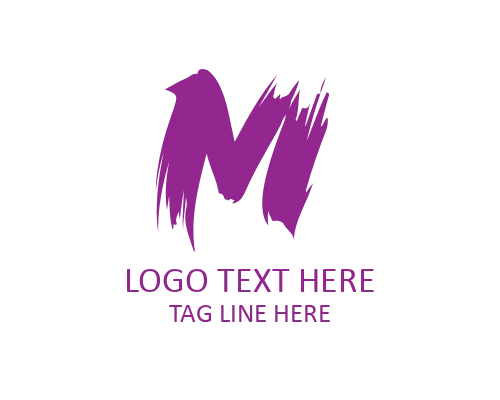 Modern Handwritten Brush Letter M Logo for Brand Identity