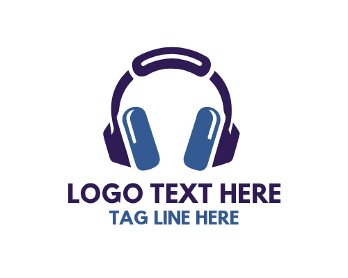 Modern Headphone Symbol Logo