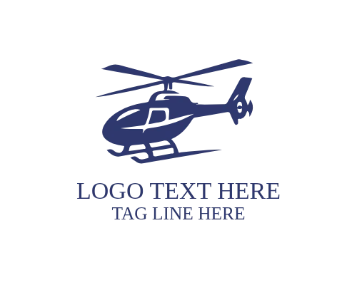 Modern Helicopter Outline Logo