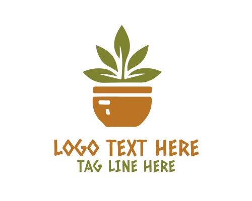 Modern Houseplant Pot Logo