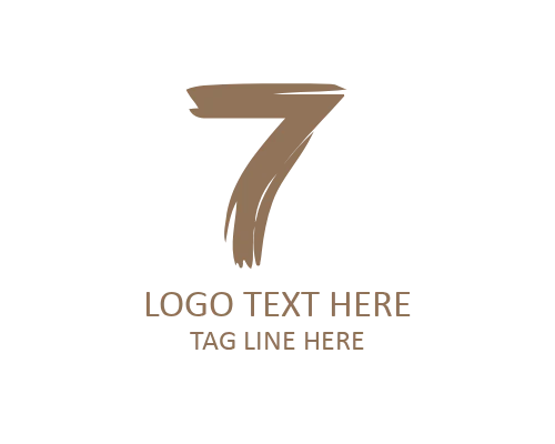 Modern Ink Brush Number 7 Logo for Creative Branding