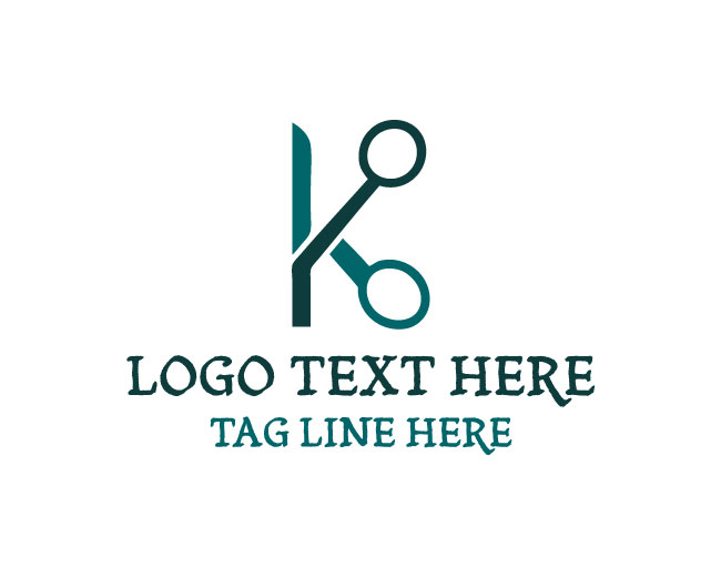 Modern K Scissor Logo