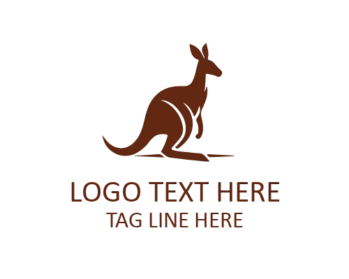 Modern Kangaroo Circle Logo