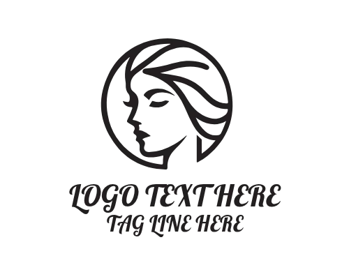 Modern Lady Line Face Logo