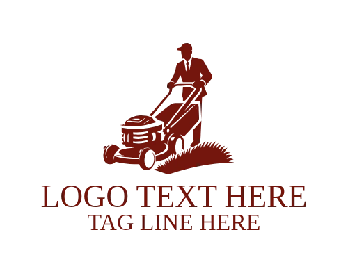  Modern Lawn Mower Landscaping Machine Logo