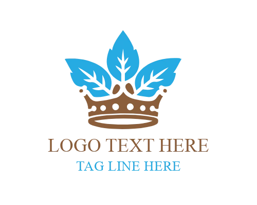 Modern Leaf Crown Logo for Botanical and Natural Brand Identity