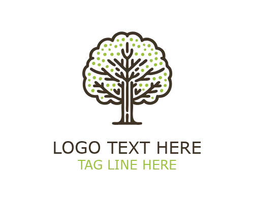 Modern Leaf Tree Monoline Logo for Eco Branding