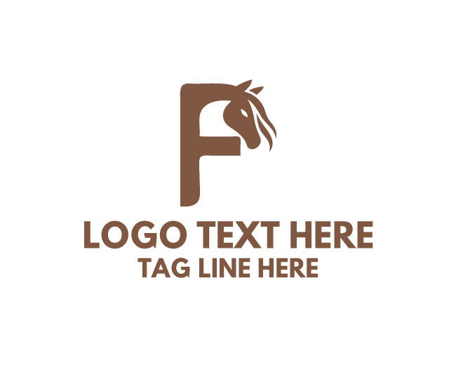 Modern Letter F Horse Logo