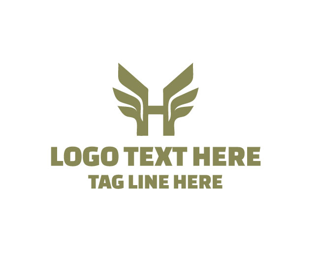  Modern Letter H Wings Logo