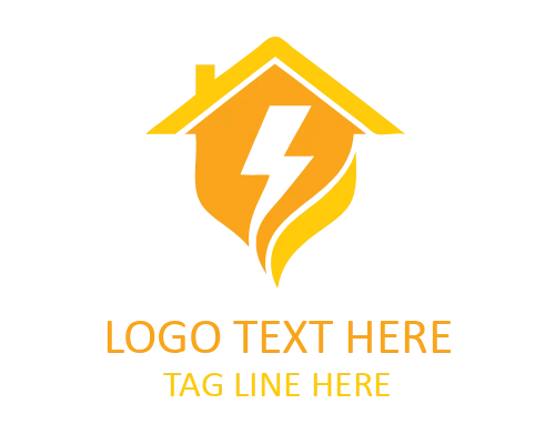 Modern Lightning Bolt House Logo for Energy Branding