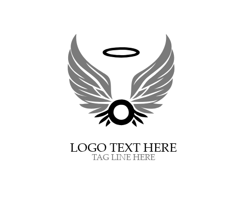  Modern Line Angel Wings Logo