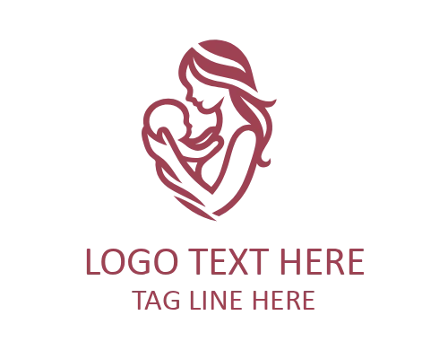 Modern Line Mom and Baby Logo