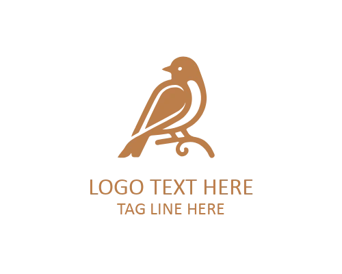Modern Linear Bird Symbol