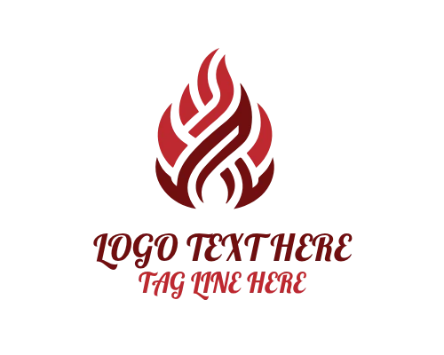 Modern Linear Fire Brand Identity Logo