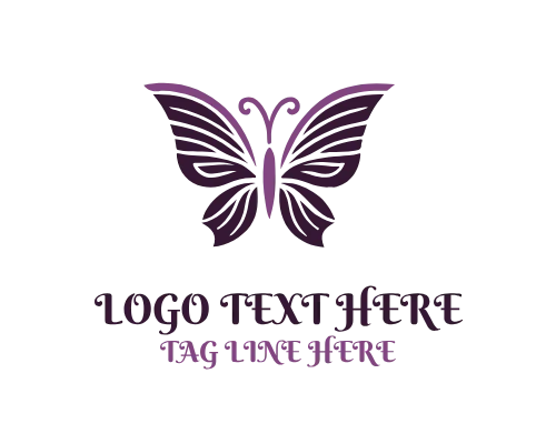 Modern Linear Floral Butterfly Brand Identity Logo