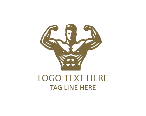 Modern Linear Muscle GYM Logo