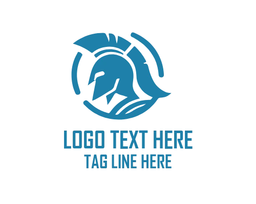 Modern Linear Spartan Symbol Logo