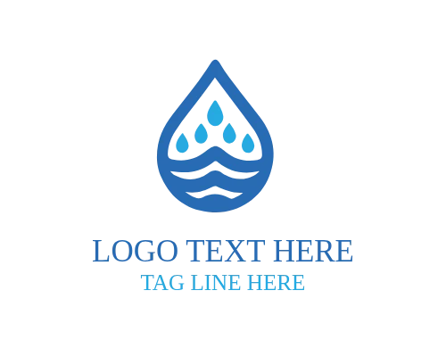 Modern Linear Water Drop Icon Logo