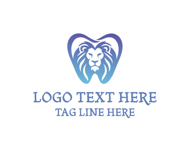  Modern Lion Crown Dental Logo