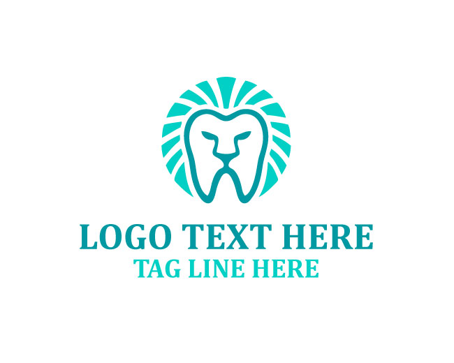  Modern Lion Smile Dental Logo