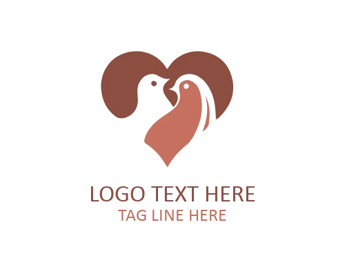 Modern Love Bird Icon Logo