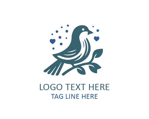 Modern Love Bird Logo for Romantic Branding