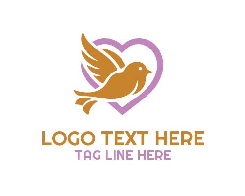 Modern Love Bird Outline Logo