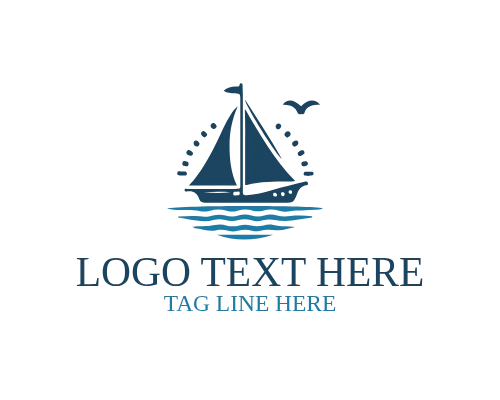 Modern Maritime Sail Ship Icon Logo
