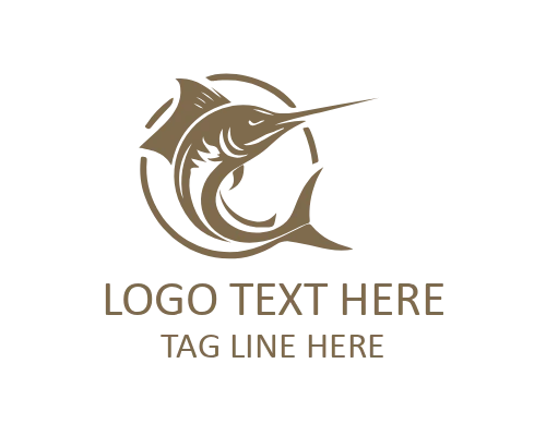 Modern Marlin Fish Badge Logo for Marine Branding