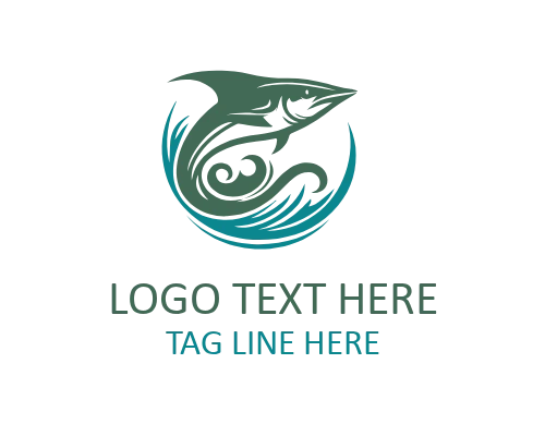 Modern Marlin Fish Symbol Logo for Marine Branding