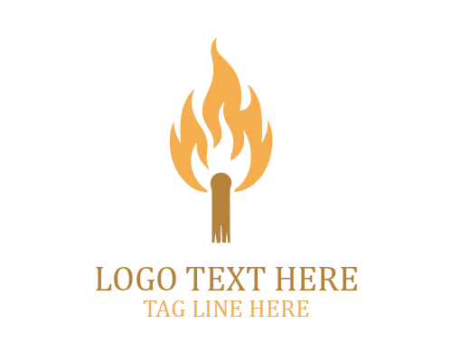 Modern Matchstick Flame Logo