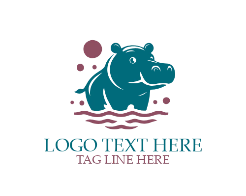 Modern Minimal Hippo Logo
