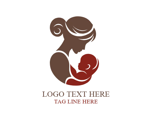Modern Mom and Baby Logo