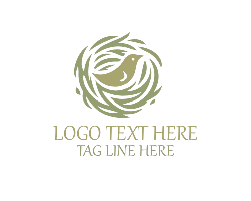 Modern Nesting Bird Badge Logo for Wildlife Branding