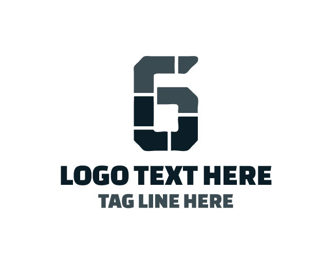 Modern Number 6 Cut Logo