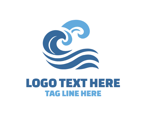Modern Ocean Wave Mark Logo