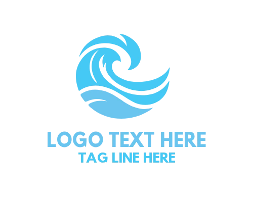 Modern Ocean Wave Symbol Logo