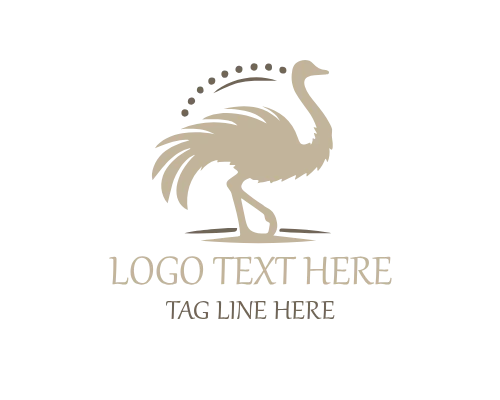 Modern Ostrich Emblem Logo