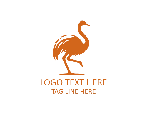 Modern Ostrich Logo SVG Design