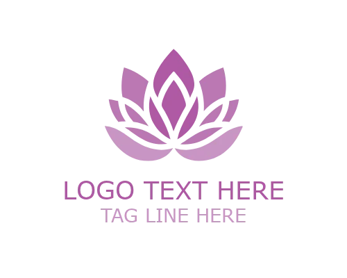 Modern Outline Lotus Floral Logo for Beauty Branding