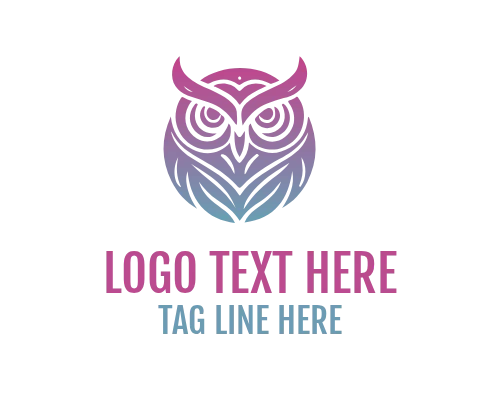 Modern Owl Circle Logo
