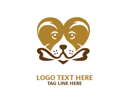 Modern Pet Love Dog Logo