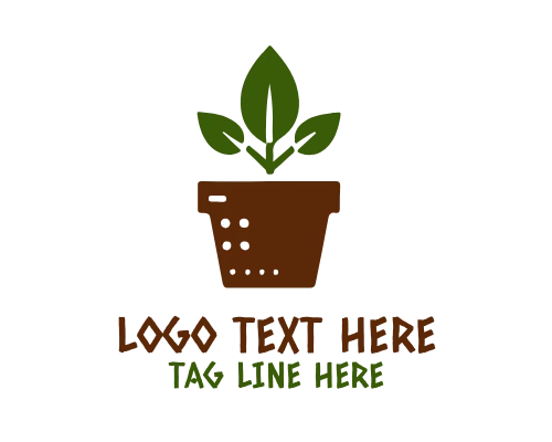 Modern Plant Pot Botanical Logo