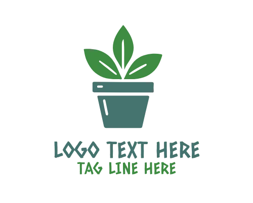 Modern Plant Pot Icon Logo
