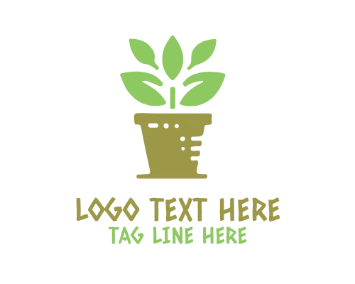 Modern Plant Pot Logo